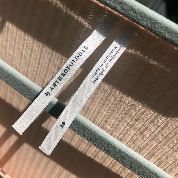 By Anthropologie Peach Size XS puffed pleated shoulder long sleeve Scoo… - Picture 7 of 8